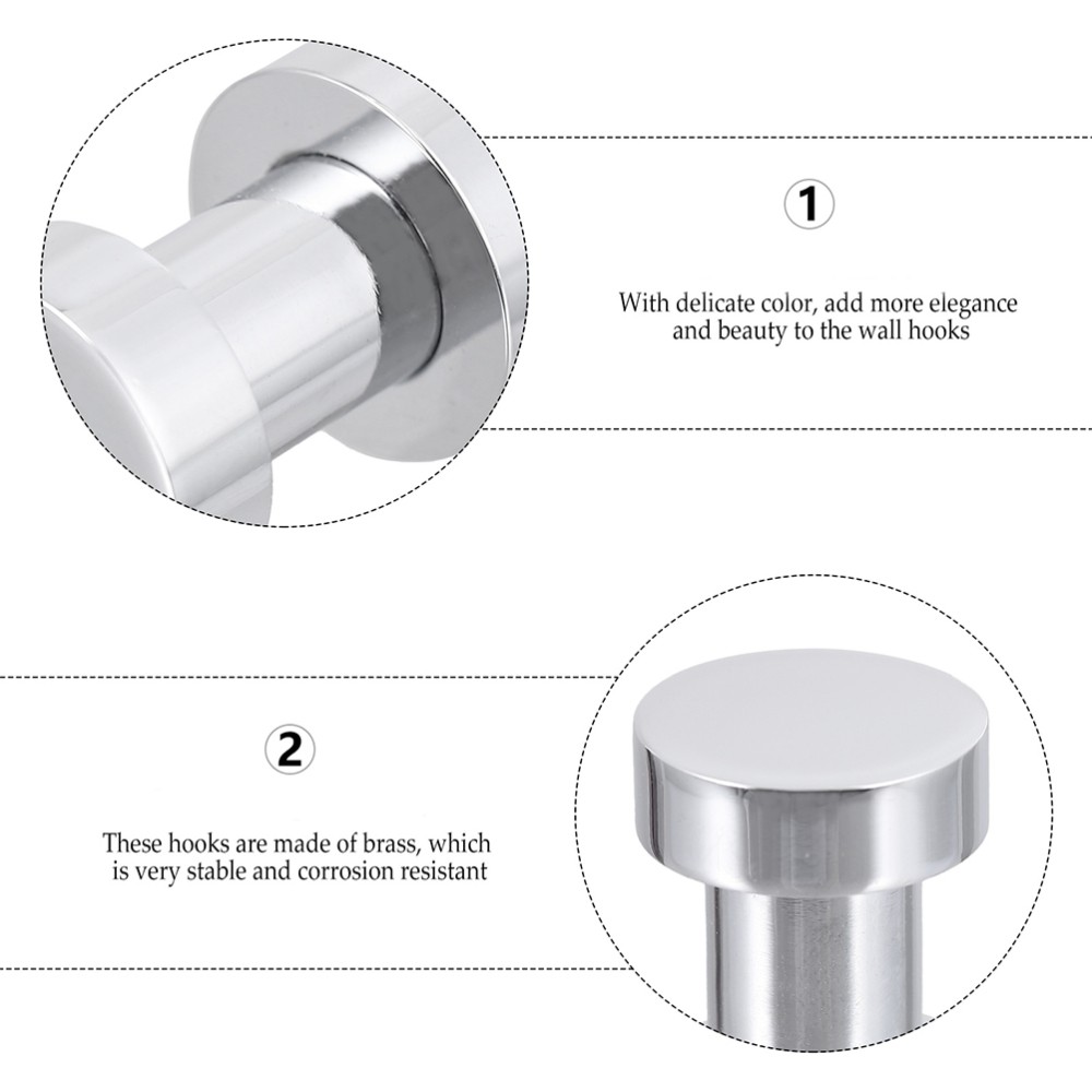 4 Pcs Coat Hook Towel Hooks Wall Mounted Metal for Hanging Bathroom with Screws
