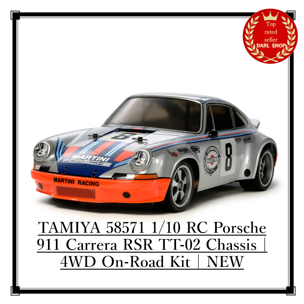 TAMIYA 58571 1/10 RC Porsche 911 Carrera RSR TT-02 Chassis | 4WD On-Road Kit NEW