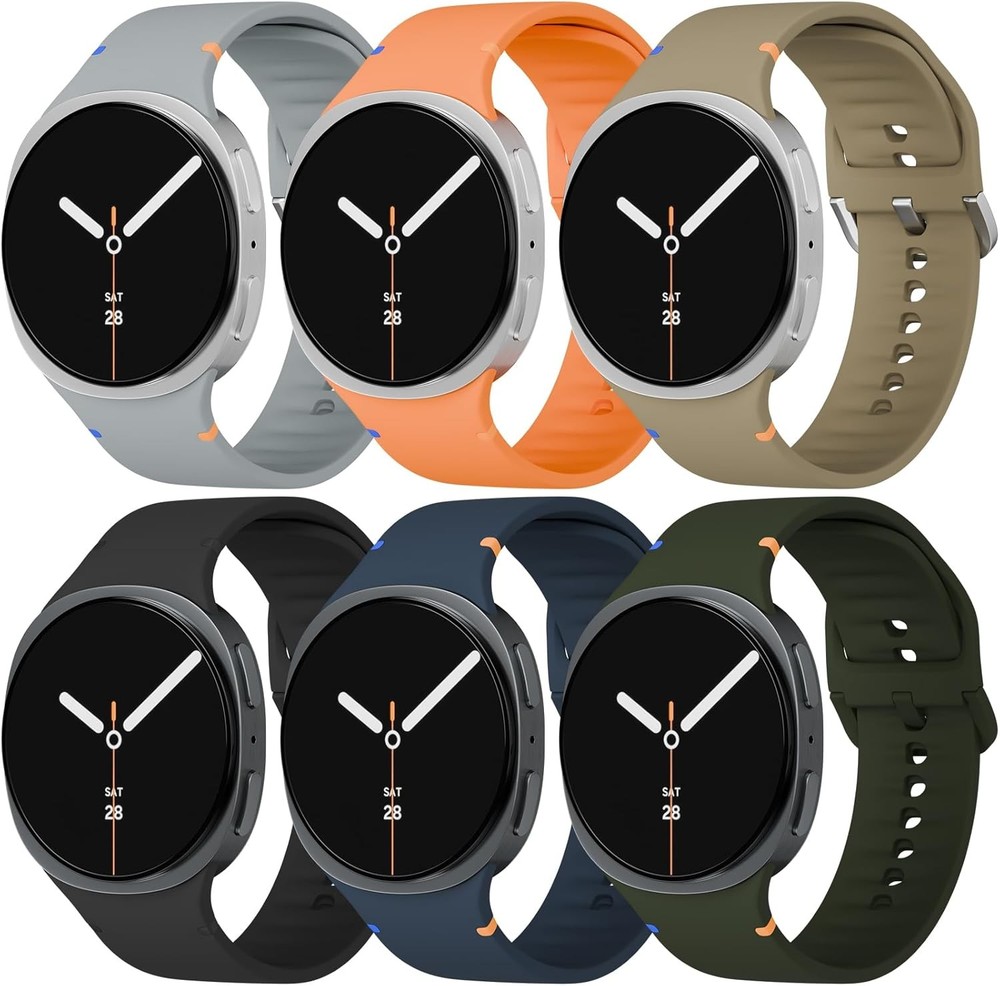 6 Pack Soft Silicone Strap Compatible with Samsung Galaxy Watch 8 40mm 44mm