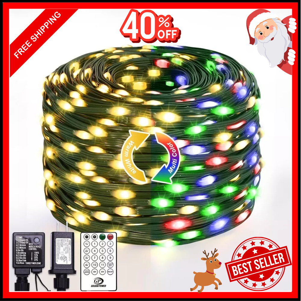Christmas Lights Strip Lights 200LED 66FT Outdoor Diffrient Colors Decoration **