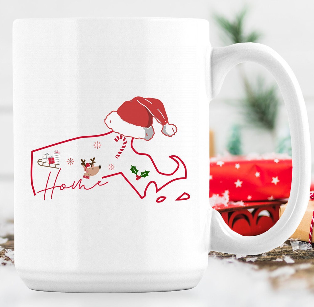 Massachusetts Christmas Massachusetts Xmas Mug Massachusetts State Massachusetts
