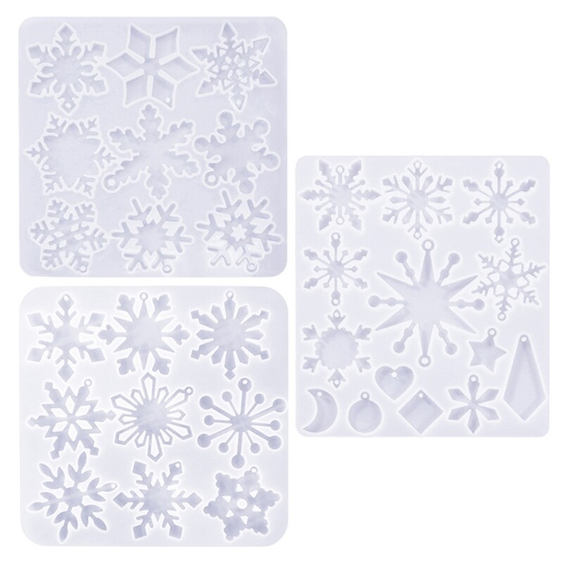 Snowflake Silicone Mold for DIY Christmas Resin Keychains Ornaments