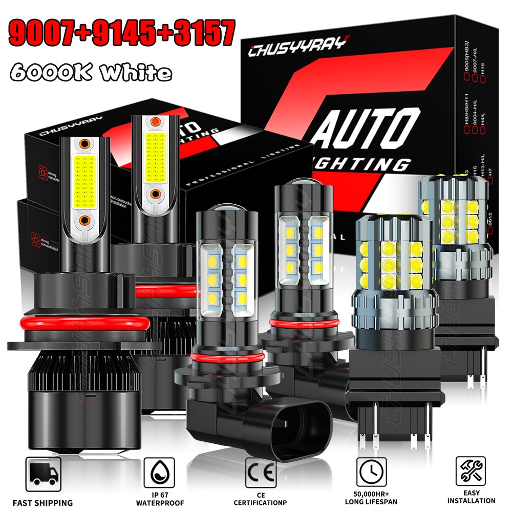 For Ford Crown Victoria 2002-2005 9007+9145 3157 LED Bulbs Headlight Fog Lights