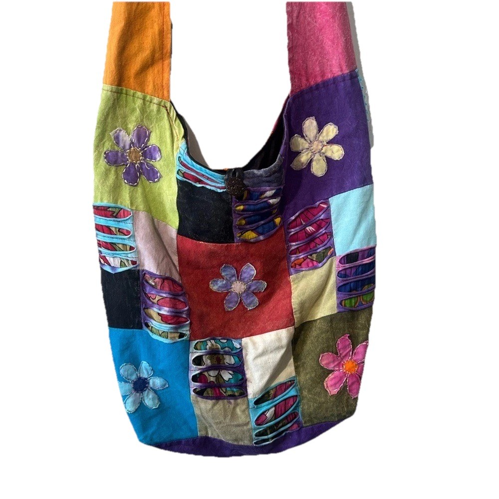 Original Collections Bag Colorful Women Patchwork Hobo Shoulder Floral Boho EUC