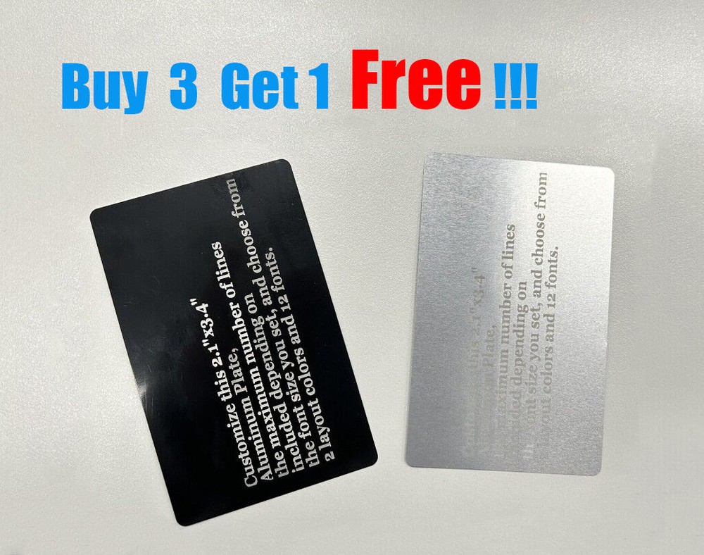 Custom Engraved Name Plate Aluminum 3.4