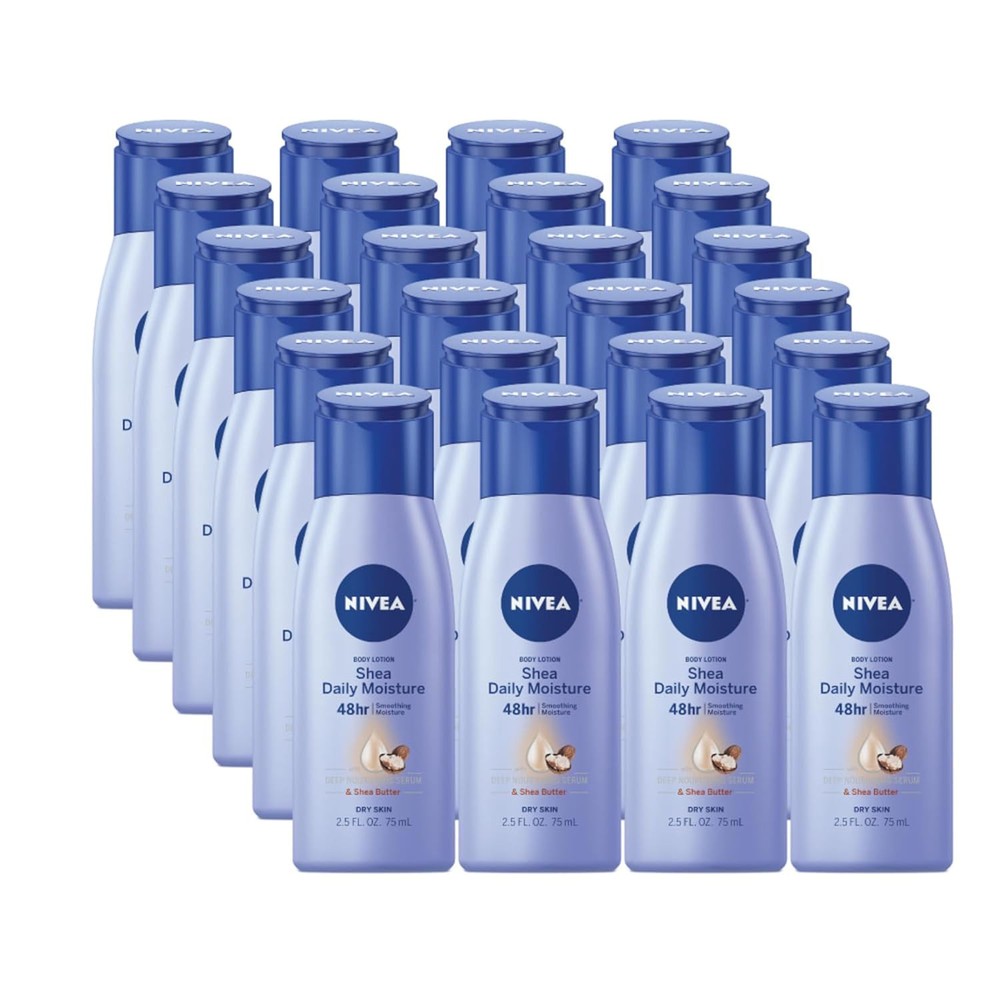 NIVEA Shea Nourish Loción Corporal Loción para Piel Seca con Manteca de Karité 2.5oz (Paquete de 24)
