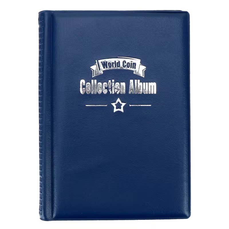 Blue World Coins Small Coin Collection Book Holder Album - 120 Slots  2.9x2.9cm