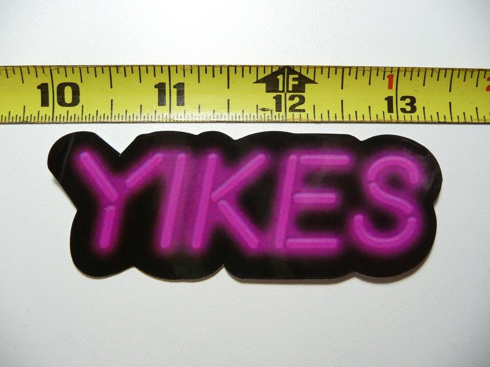 YIKES SCARED PHRASE NEON STYLE STICKER DECAL COLORFUL FUNNY