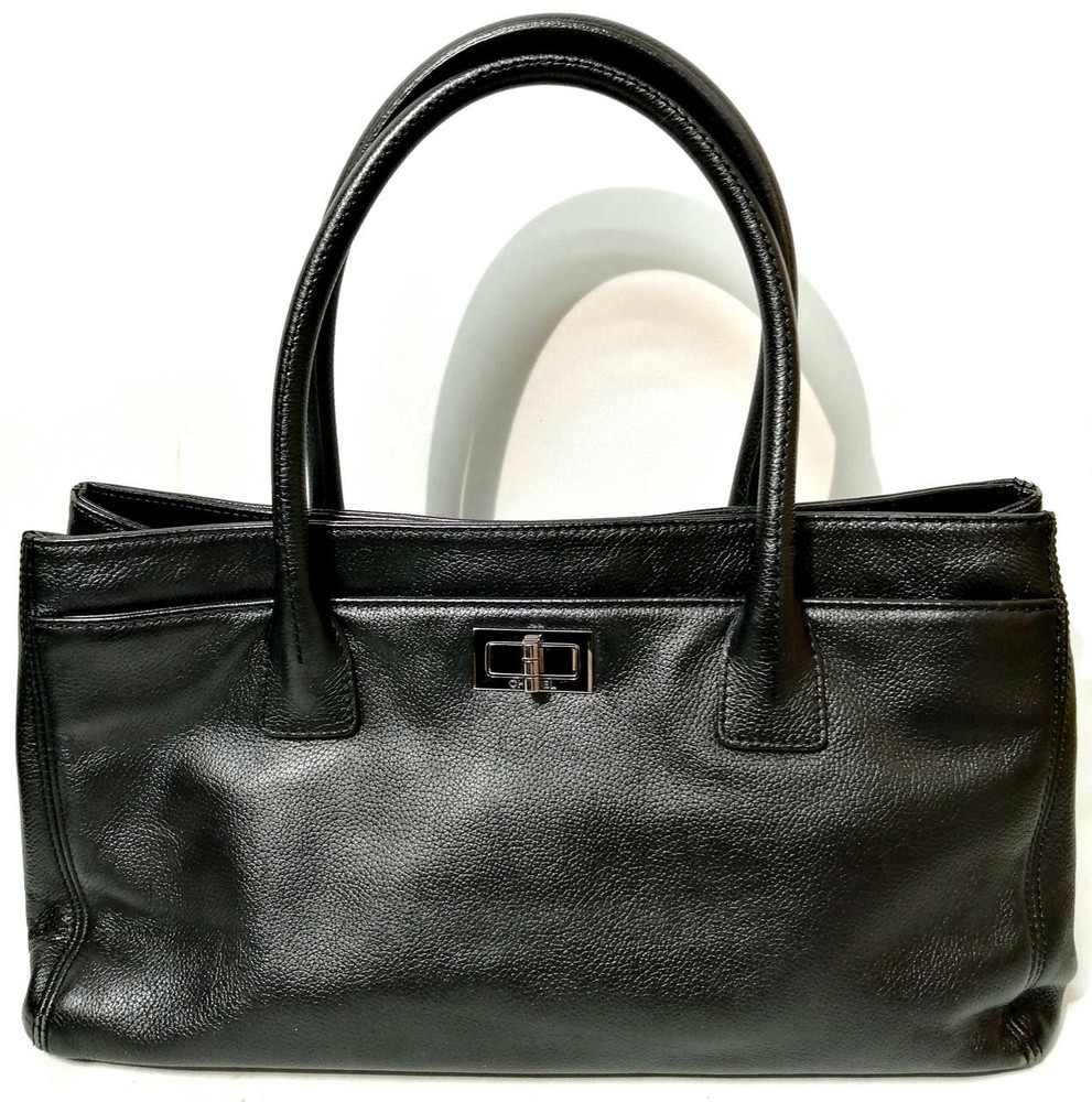 CHANEL Executive 2.25 Tote Bag Black 737899 Lambskin Leather
