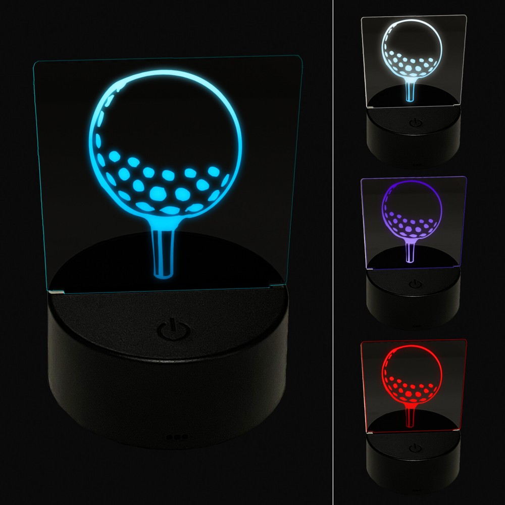 Golf Ball on Tee 3D Illusion LED Night Light Sign Lamp