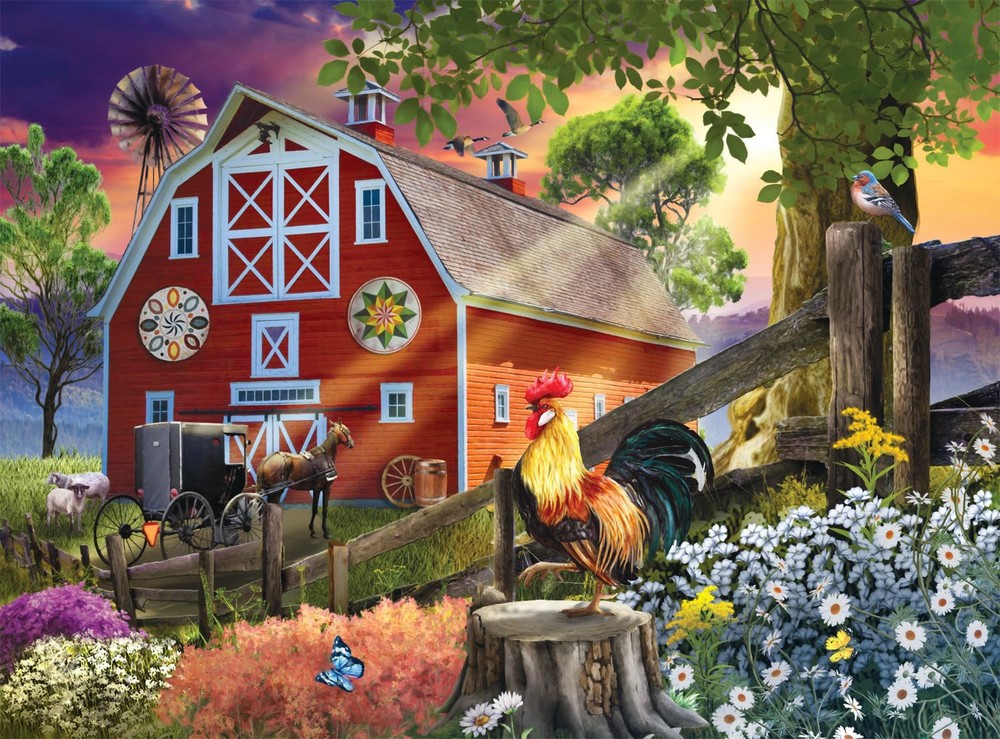 - Tom Wood - Morning at The Farm - 1000 Piece Jigsaw Puzzle for Adults -Chall...