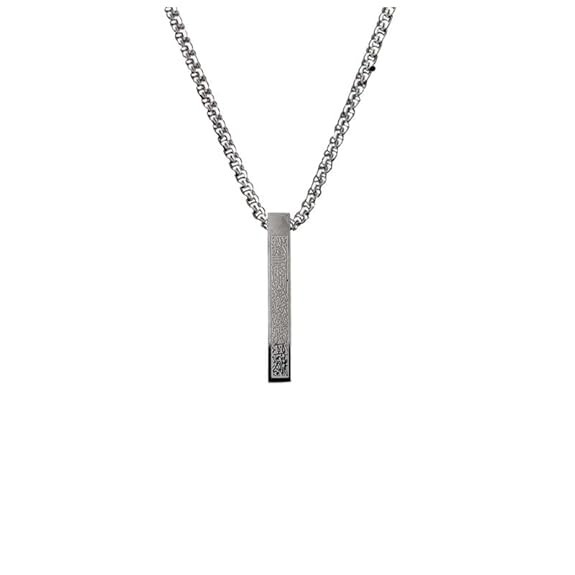 Stainless Steel Ayatul Kursi Engraving Arabic Islamic Tag Necklac pendant Silver