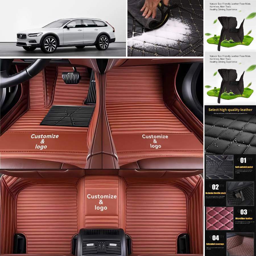 Custom Luxury Waterproof Floor Mats for Volvo V90 Interior Liners