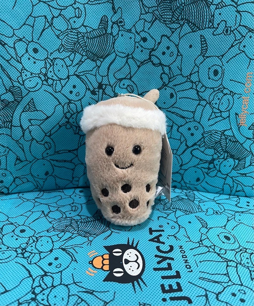 Jellycat  Amuseable Bubble Tea Bag Charm – Soft Plush Keychain Toy – Gift NWT