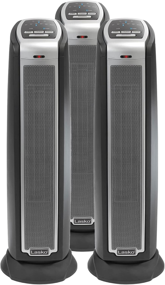 Electric 1500W Oscillating Ceramic Tower Space Portable Heater with Remote, Adju