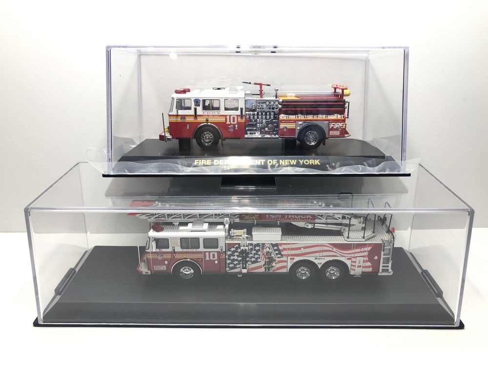 1/64 Code 3 FDNY Seagrave Rear Mount Ladder 10 and Engine 10 Lot Of 2
