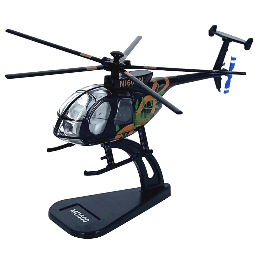 7.4cm Diecast Alloy 1/100 Scale USA Bird MD500 Helicopter Model Souvenir Gift