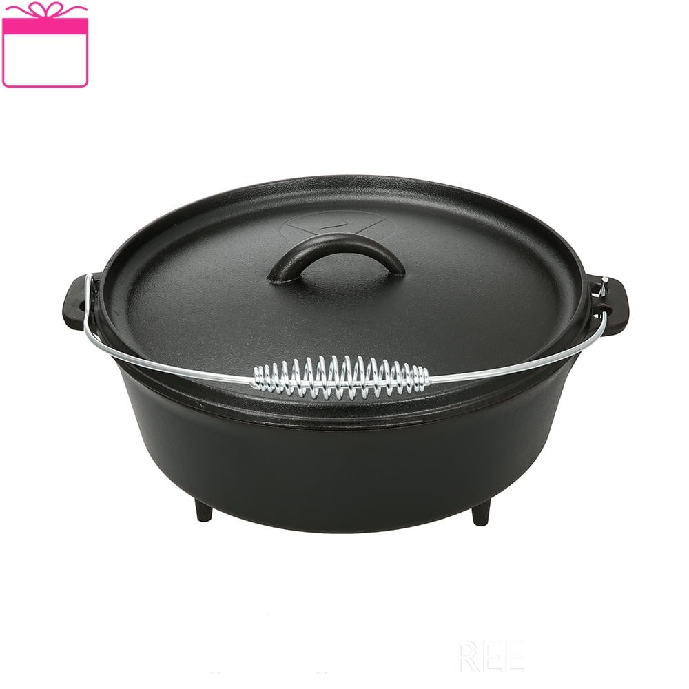 Ozark Trail 5qt Cast Iron Dutch Oven, Pre-Seasoned, Nonstick