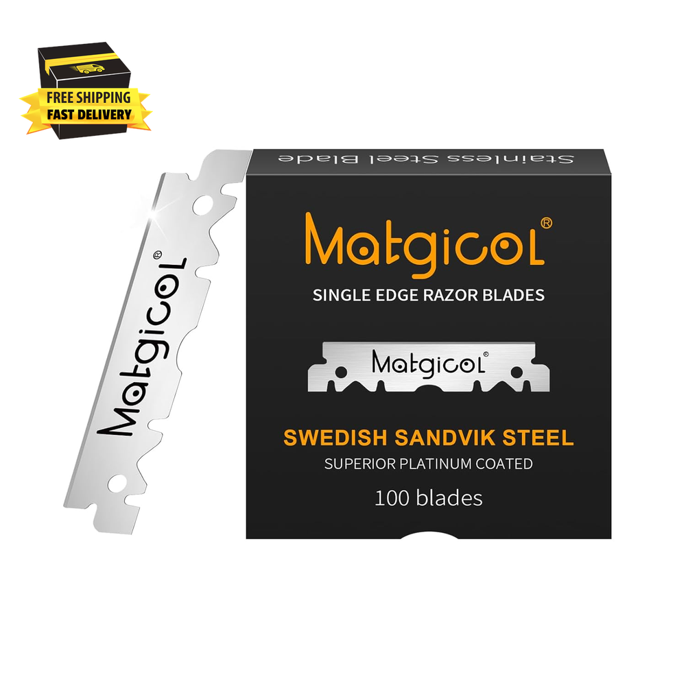 100 Swedish Platinum Single Edge Razor Blade Refills