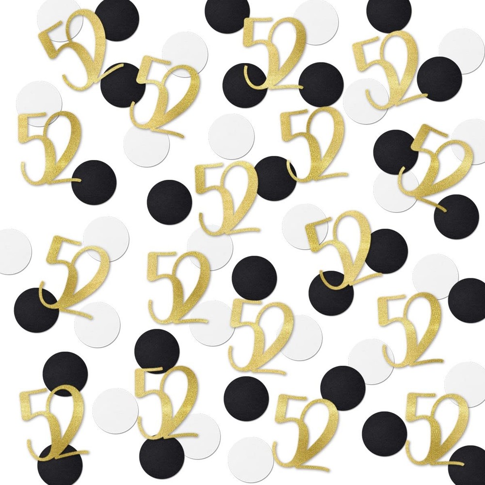 200 PCS Gold Glitter Confetti for 52nd Birthday or Anniversary Decorations