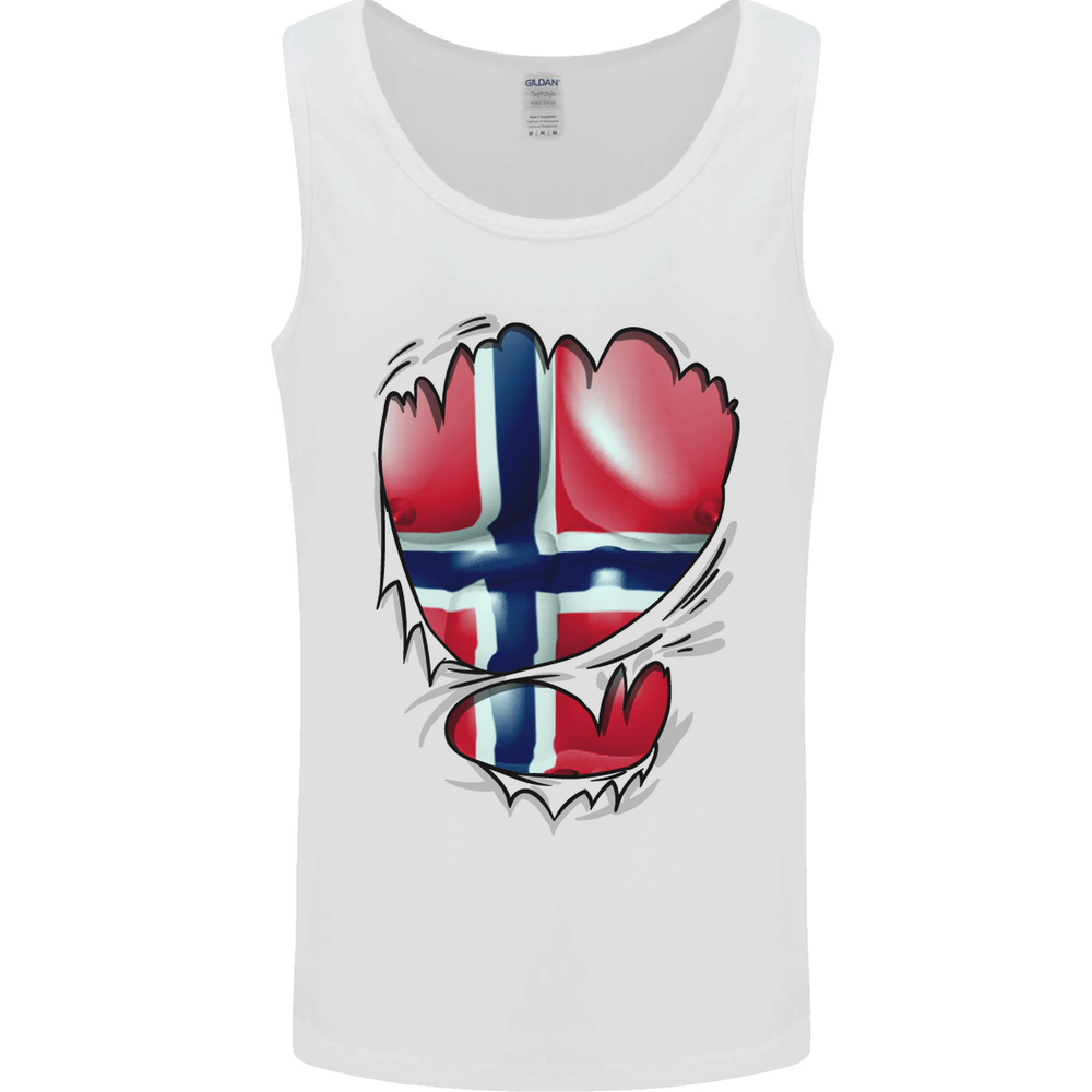 Gym Norwegian Flag Ripped Muscles Norway Mens Vest Tank Top