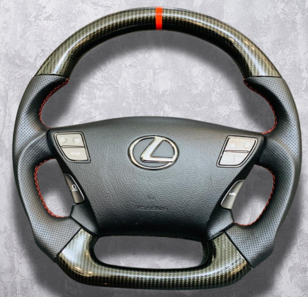 Lexus LS460 Carbon Fiber Hydro Dipped Flat Bottom Steering Wheel  