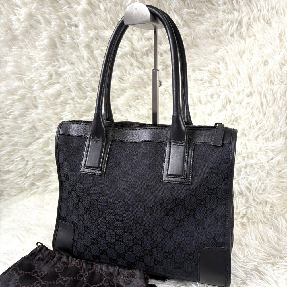 Authentic Gucci GG Canvas Black Shoulder Bag 80cm Near Unused