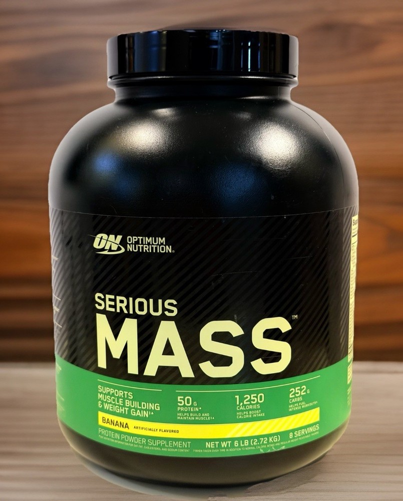 Optimum Nutrition Serious Mass Weight Gainer Protein Powder Banana Flavor. 6lb.