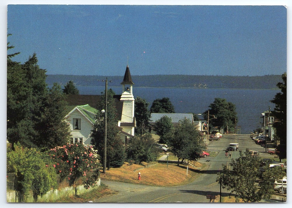 Anthes Street Langley Whidbey Island WA C5 Vintage Postcard