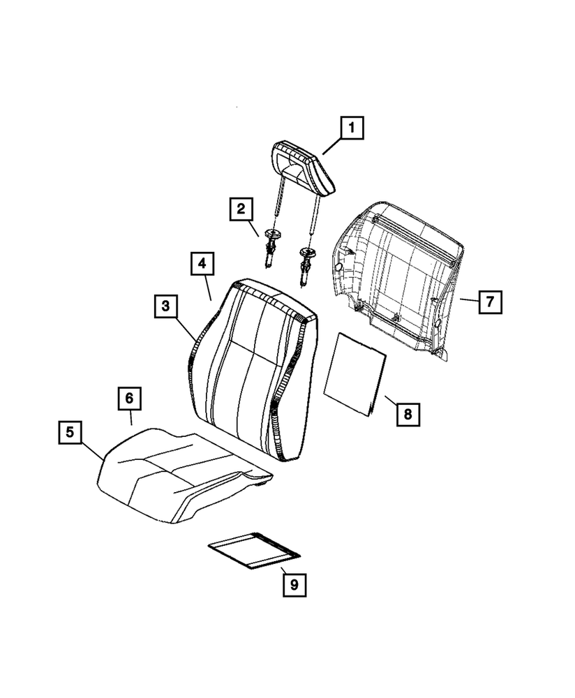 Genuine Mopar Front Seat Cushion Cover 1RF98XDVAA