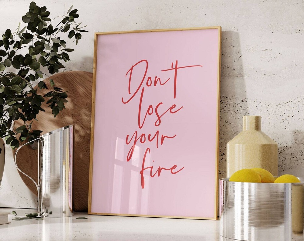 Motivational Pink Aesthetic Wall Art for Teen Girl Room Decor