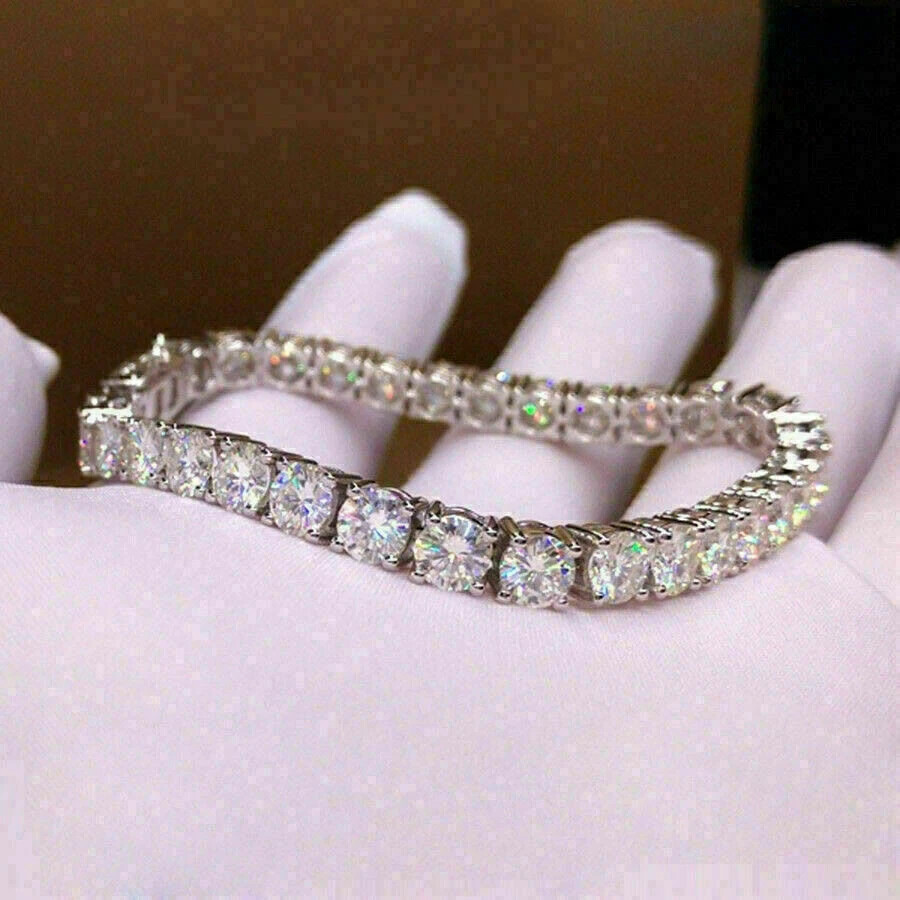 5.00Ct 4MM Round Cut Moissanite Tennis Bracelet 7
