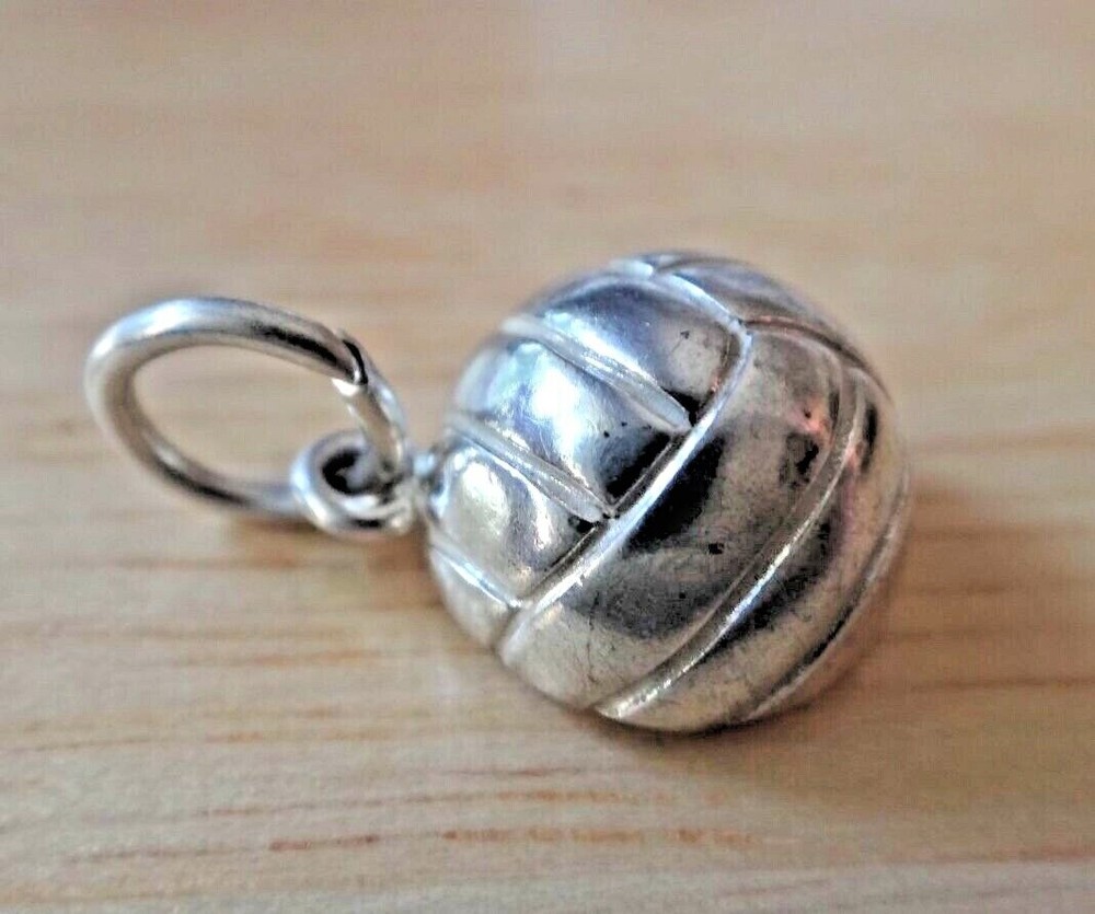 Sterling Silver 13mm Volleyball  or Water Polo Charm! hollow on the back