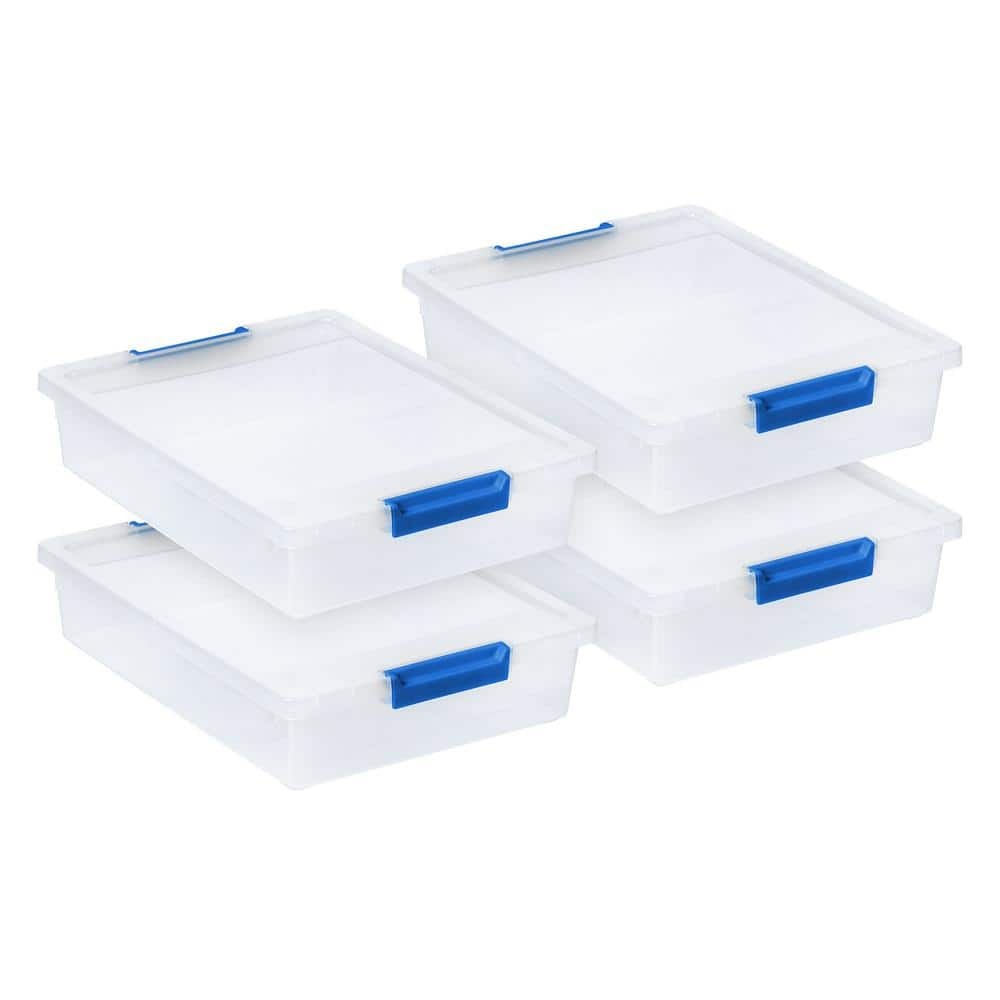5.5 Quart Clear Storage Clip Box 4-Pack – Airtight Lid Container  