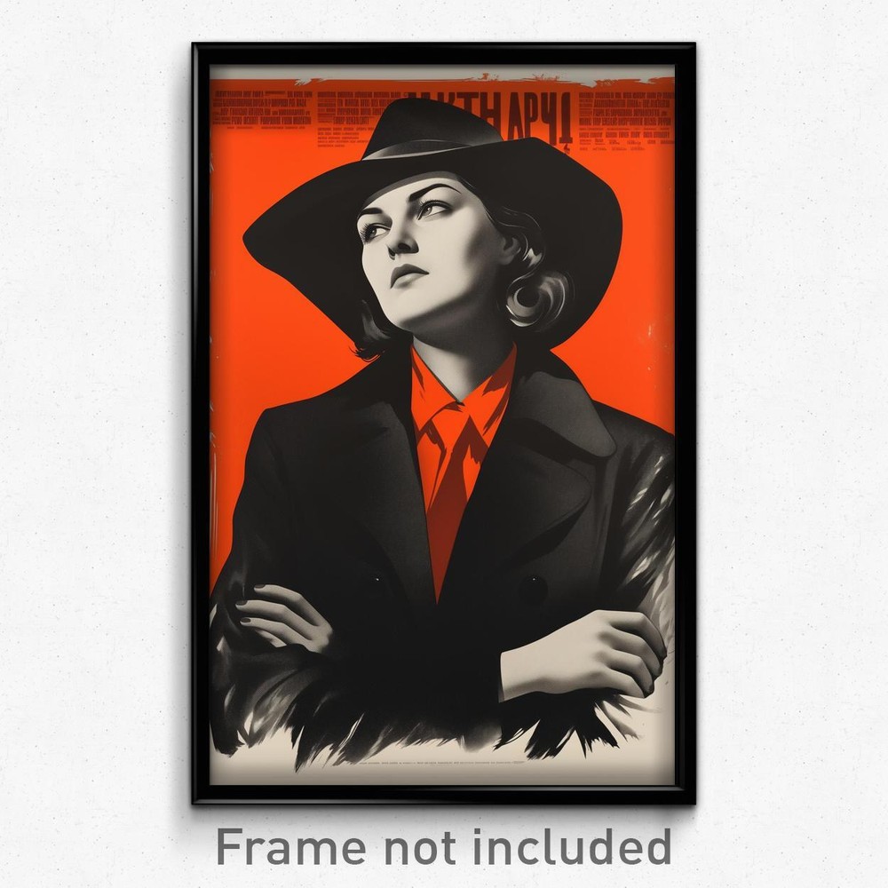 Melancholic Woman in Red Necktie Russian Movie Poster Art Print