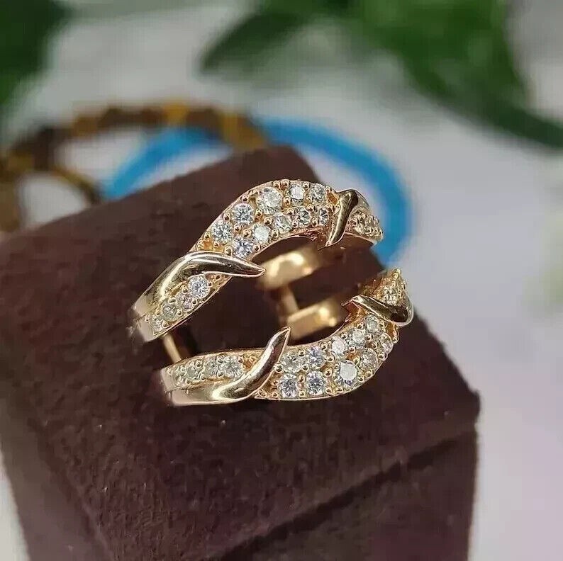 1.50Ct Round Simulated Diamond Women's Enhancer Band Ring 14K Yellow Gold Plated