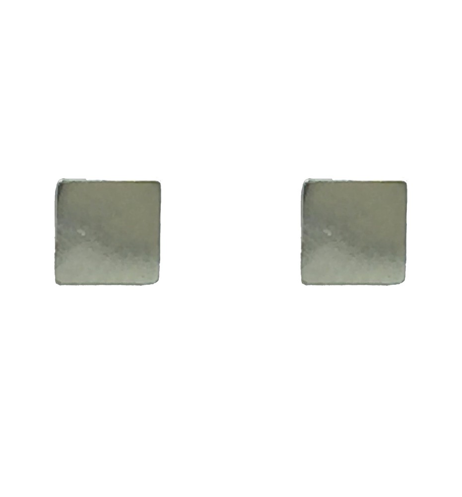 Sterling Silver 925 Tiny Square Flat Stud Earrings for Men and Women