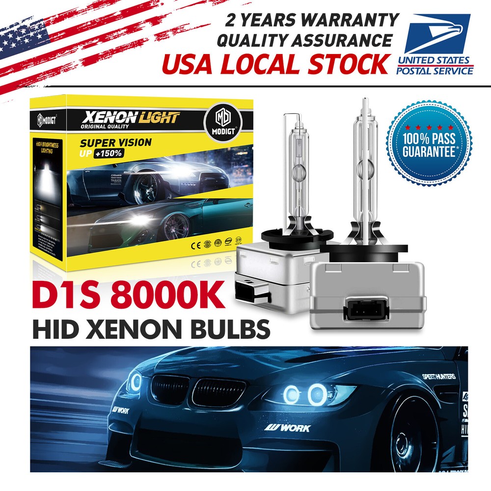 HID Headlight Bulb D1S High Low Beam HID Xenon Conversion Durable Kit 8000K US