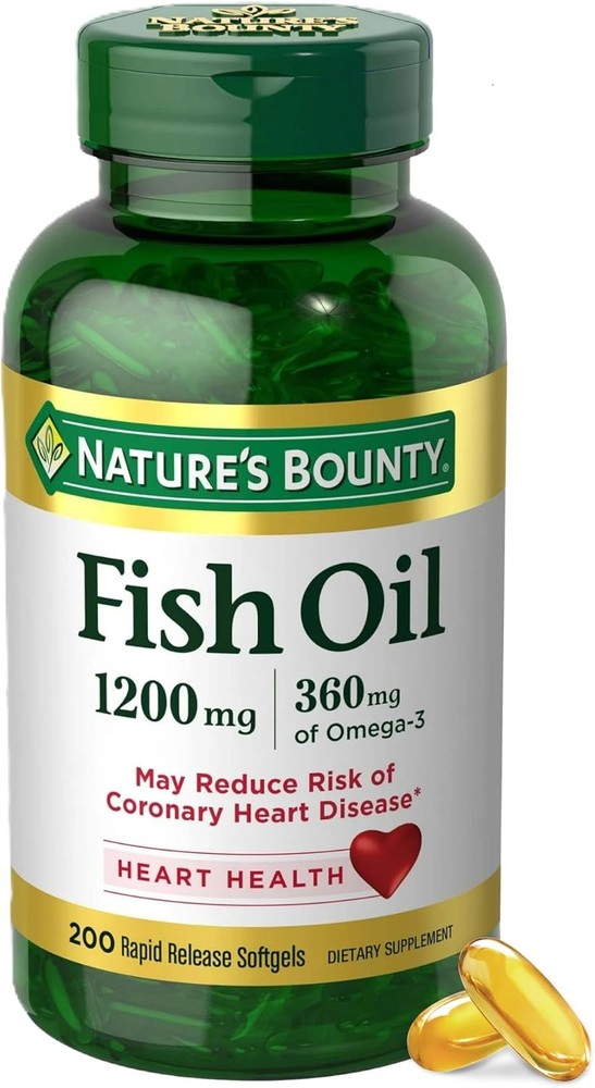 Nature's Bounty 1200mg Omega 3 Fish Oil Supplement for Heart Health Support