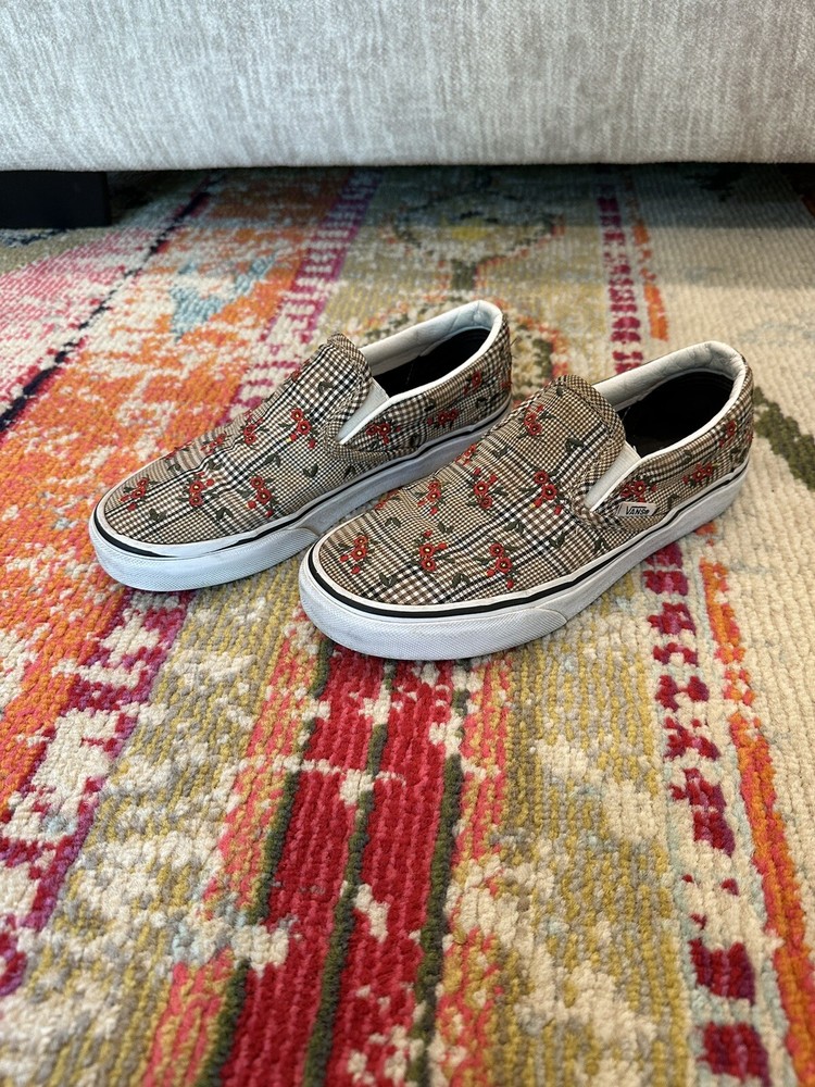 Size 6.5 - VANS Authentic Glen Plaid Floral Embroidery