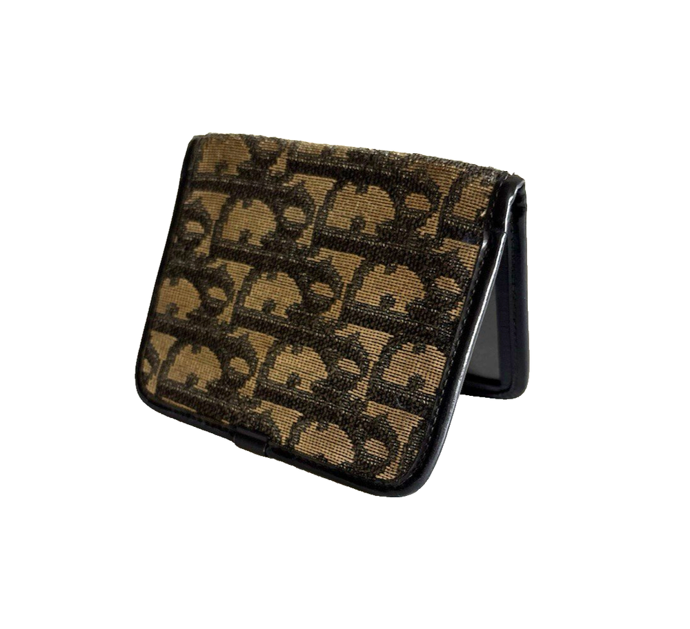 Authentic CHRISTIAN DIOR Trotter card case Navy Canvas From JAPAN 0715