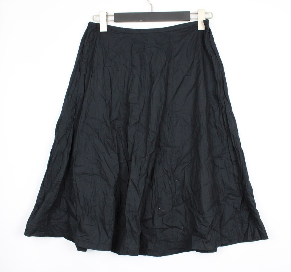 GUDRUN SJODEN Black A-Line Midi Skirt M / W30 Side Zip