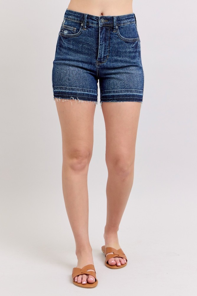 Judy Blue HW Tummy Control Destroy Release Hem Shorts Medium NWT