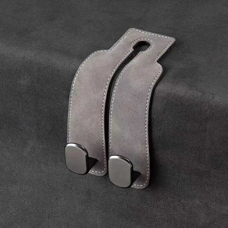 2PCS Car Headrest Hooks Auto Seat Back Leather Hanger Bag Purse Holder Organizer