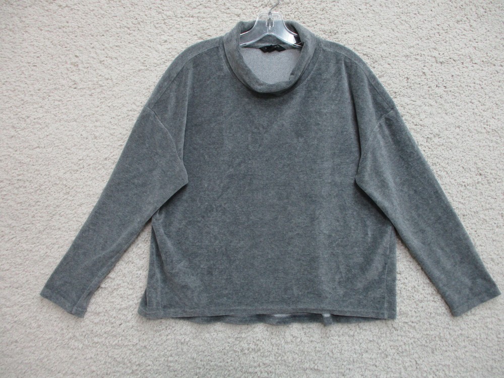 Gray Stretch Pullover Sweater for Women - Modern Casual Large Size by Banana Republic