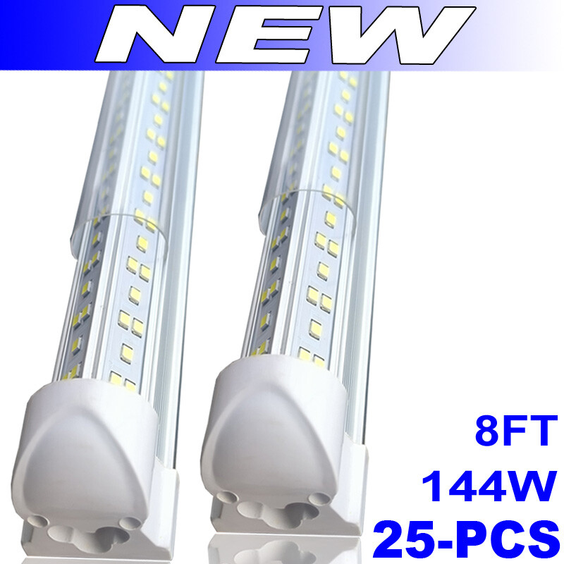 LED Shop Lights Fixture Tube Strip Ceiling Lights 8ft For Garage Workshop 25PACK
