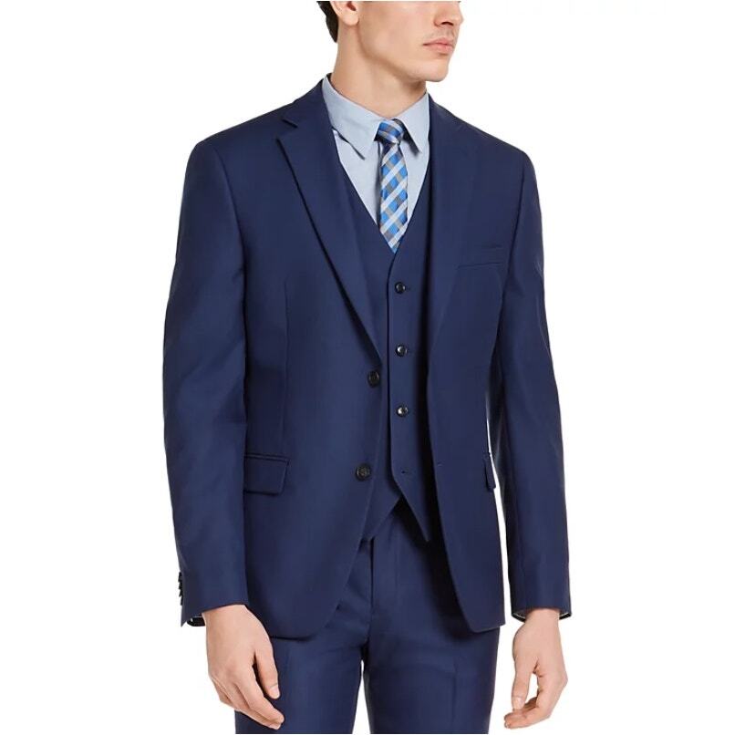 Alfani Men's Blue Solid Classic Slim-Fit Wrinkle Resistant Suit Jacket Size 40S