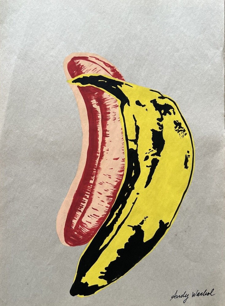 Original Signed ANDY WARHOL Drawing on Paper Vintage Art Painting with CoA
