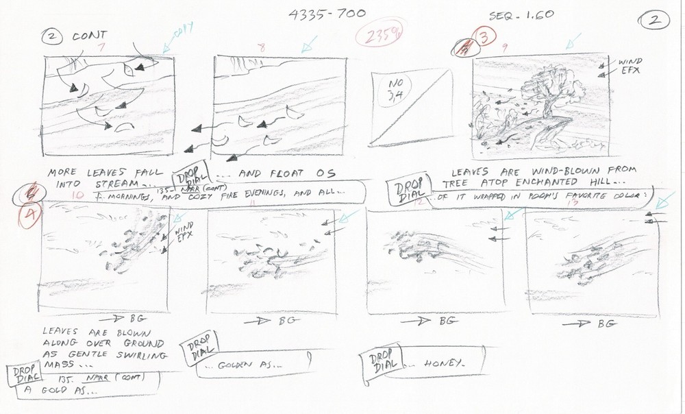 Winnie the Pooh Grand Adventure Disney Production Original SB Drawings 1997 6002