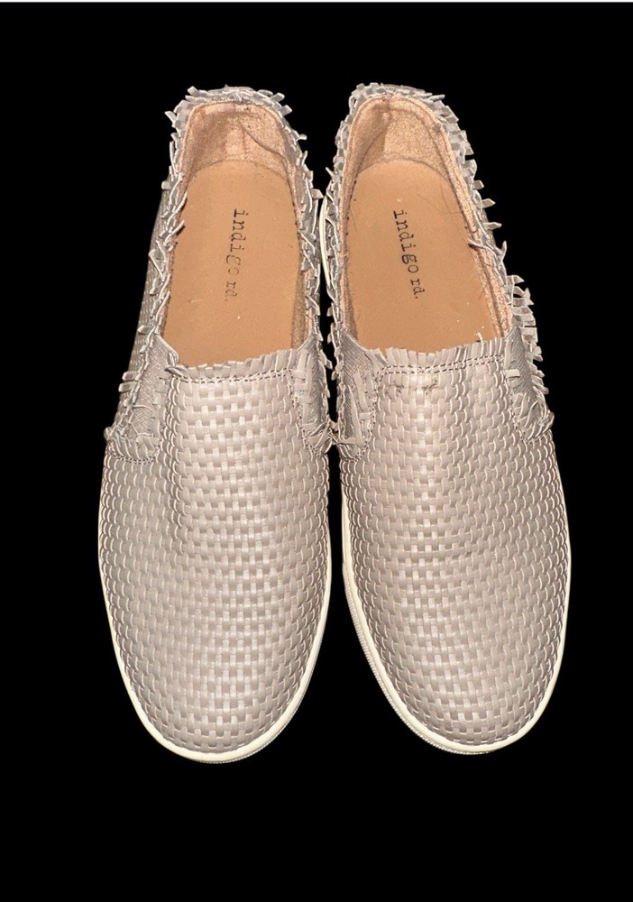 Indigo Rd Shoes Womens 6.5 M Kicky Slip On Sneakers taupe Woven Round Toe